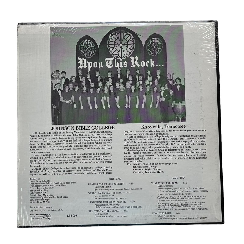 Upon This Rock Johnson Bible College Choir Gospel LP Vinyl Record Album gallery