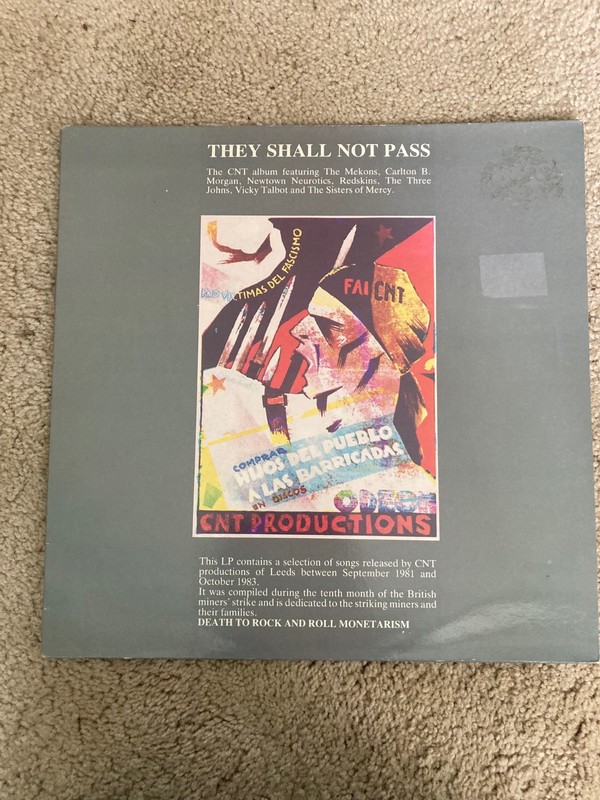 They Shall Not Pass Compilation CNT VINYL PLAY TESTED SISTERS OF MERCY REDSKINS