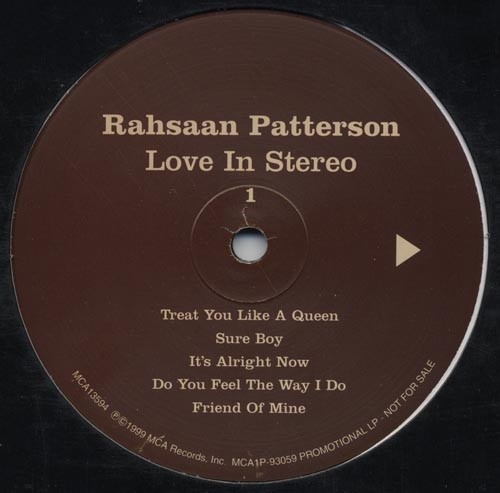 Love In Stereo, by Rahsaan Patterson, Vinyl, LP 1999, MCA1P-93059