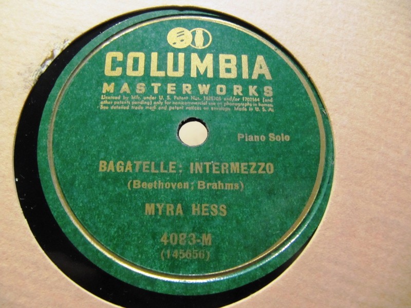 1st REC 1928 MYRA HESS Piano Scarlatti Sonata Beethoven Bagatell Brahms COLUMBIA