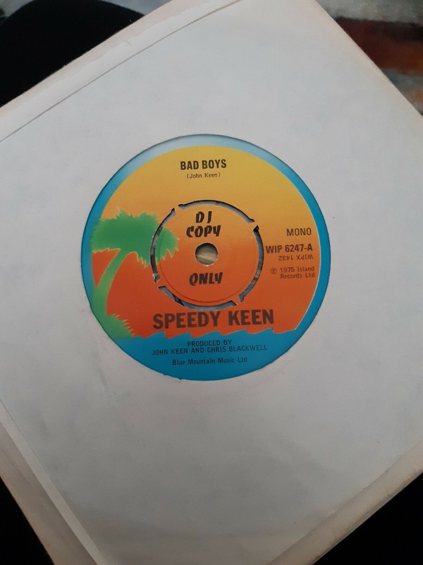 Speedy Keen Bad Boys 7″ vinyl single record UK promo WIP6247 ISLAND 1975. MINT