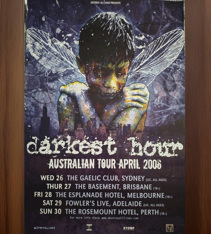 Darkest Hour ‘Undoing Ruin’ Australian Tour April 2006 Poster ~Kris McCaddon Art