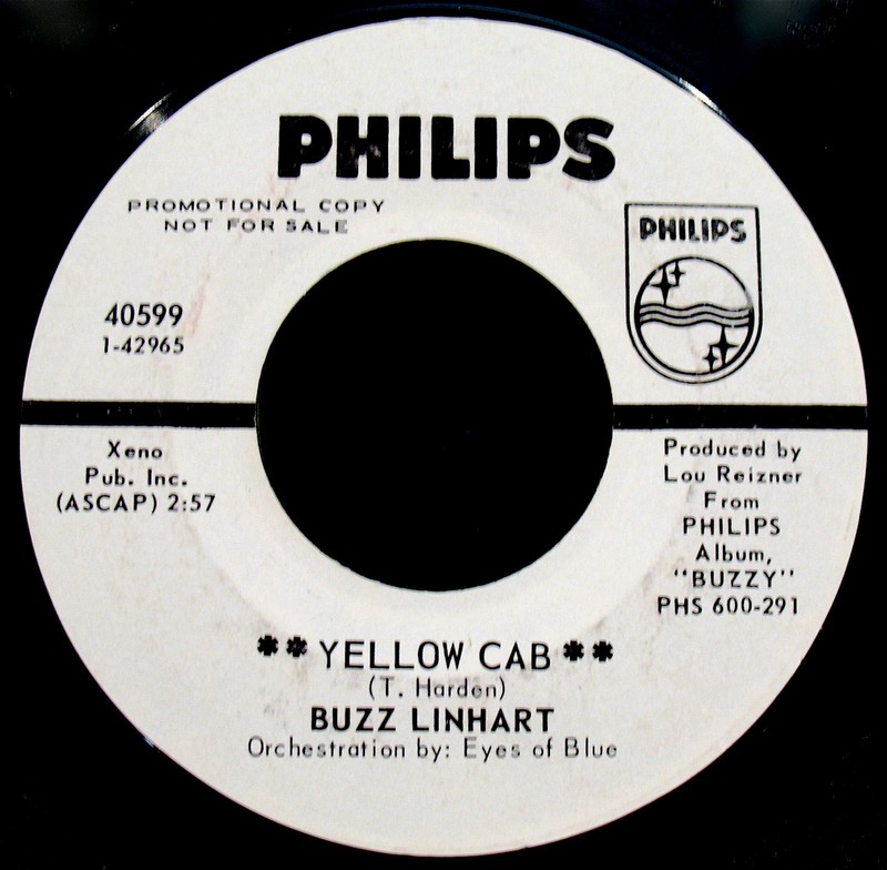 BUZZ LINHART & THE EYES OF BLUE-Yellow Cab-1969 PSYCH DJ 45-PHILIPS #40599