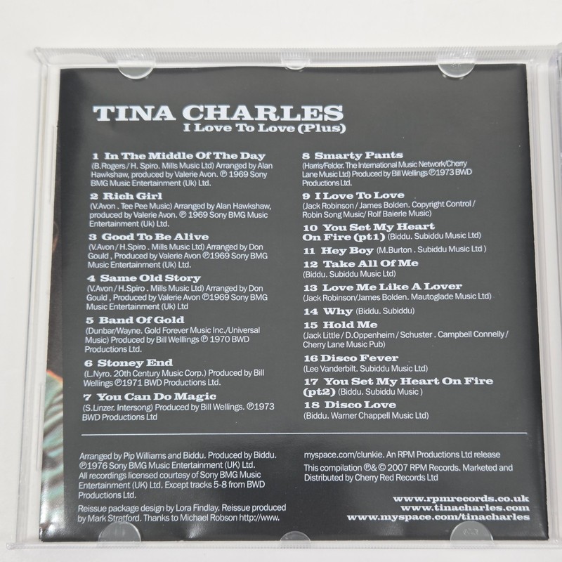 Tina Charles I Love to Love Plus Bonus Tracks CD 2007 UK RPM 1970s Disco Dance gallery