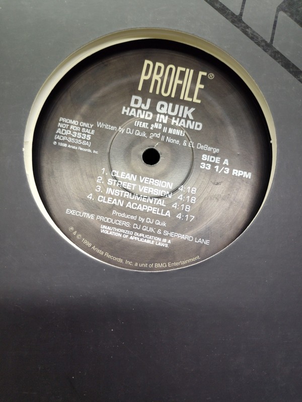 DJ Quik Ft 2nd II None Hand In Hand Good+ Promo 12 Inch Vinyl Maxi Single