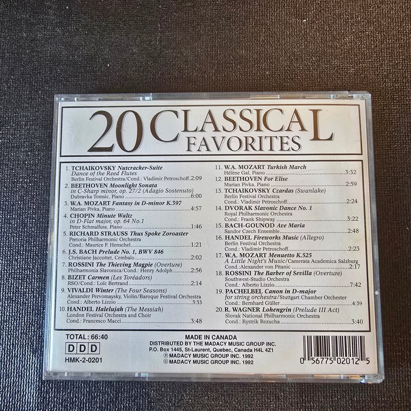 Various Artists – 20 Classical Favorites CD 1992 Madacy Music Group Inc. gallery