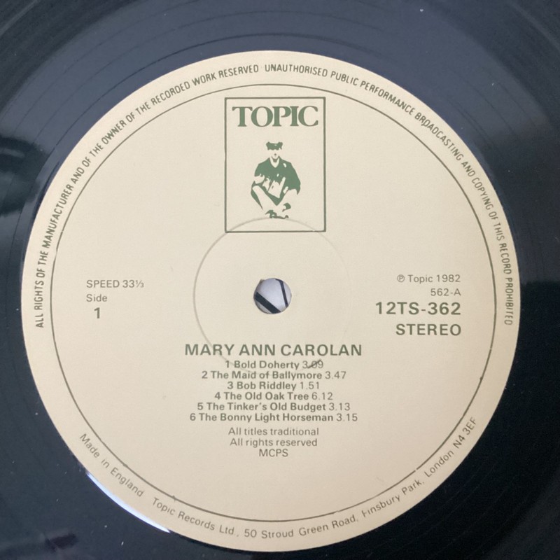 Mary Ann Carolan - Songs From The Irish Tradition - Folk LP gallery