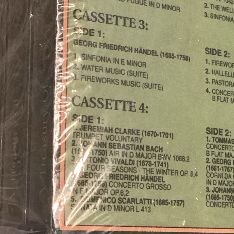 Treasury Of Baroque 300 Years Classical Music 8 Cassettes New Hours Of Listening gallery