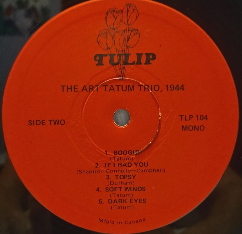 ART TATUM TRIO-1944 Scarce Jazz EX/VG+ TULIP MONO LP Slam Stewart TINY GRIMES gallery