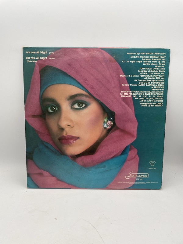 Trinere – All Night (1985) 12" Single Vinyl - Original, Electronic, JPI-104, VG gallery