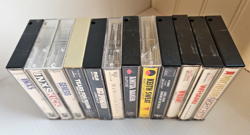 Vintage 80s Cassette Tape Lot 12 Pop Rock INXS Genesis Wham Sweat Baker Lionel gallery
