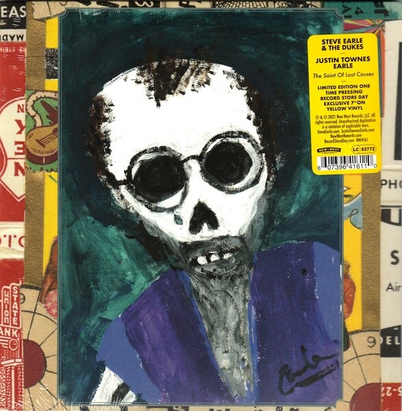 Steve Earle & the Dukes Justin Townes Earle Saint of Lost Causes Yellow Vinyl 7″
