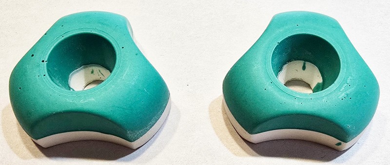 Pair of Turquoise 45 RPM Record Adapters Unique Triangular Spindle (Lot 53)