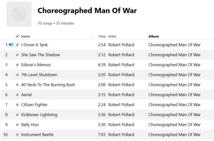 ROBERT POLLARD AND HIS SOFT ROCK RENEGADES - CHOREOGRAPHED MAN OF WAR CD - NM gallery
