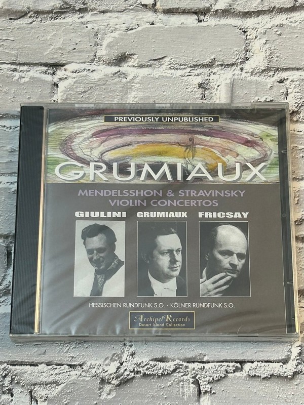 Grumiaux Mendelssohn Stravinsky Violin Concertos CD 2003 Classical Archipel