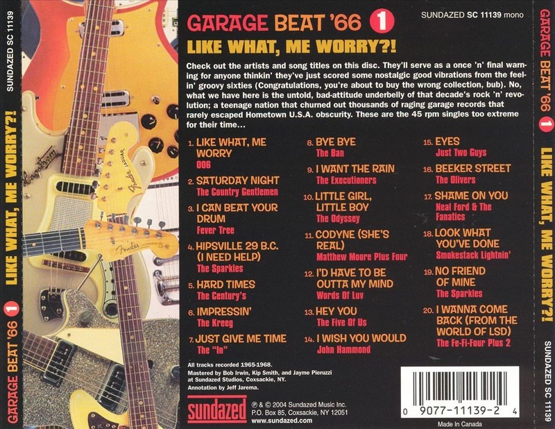 VARIOUS ARTISTS GARAGE BEAT ’66, VOL. 1: LIKE WHAT, ME WORRY?! NEW CD