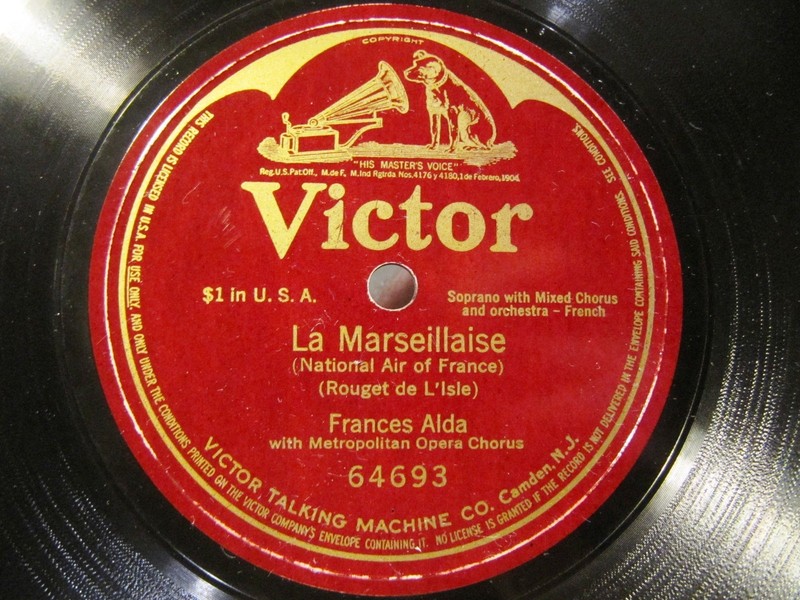 E+ 1917 French Anthem LA MARSEILLAISE FRANCES ALDA Picture Victor Record 64693 gallery
