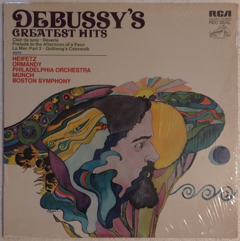 DEBUSSY’S GREATEST HITS J HEIFETZ C MUNCH RCA VICTOR RED SEAL LSC-5017 1972 NM