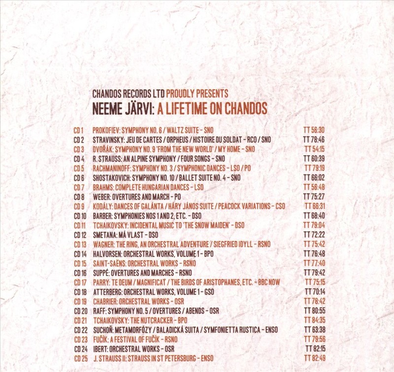 NEEME JARVI – A LIFETIME ON CHANDOS (25 CD) NEW CD