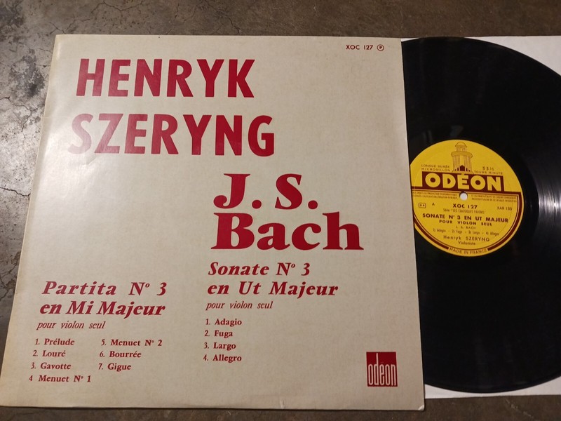 Henryk Szeryng XOC 127 Odeon J.S. Bach RARE Violon