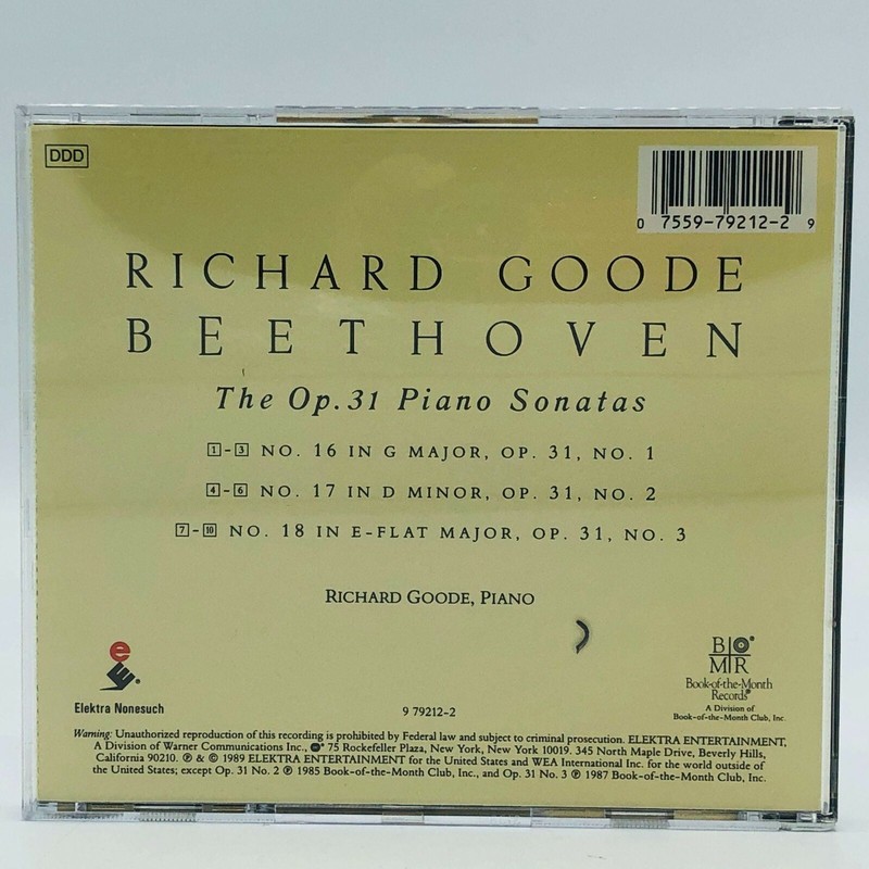 Beethoven: The OP. 31 Piano Sonatas, Richard Goode, Elektra/Nonesuch, 9 79212-2, gallery