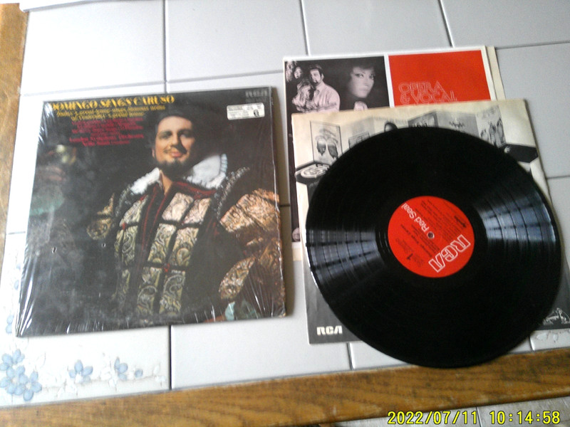 Domingo Sings Caruso – VINYL LP RECORD 1972 RCA RED SEAL RECORD ARIAS USED MUSIC