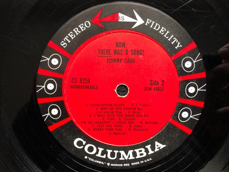 Johnny Cash NOW THERE WAS A SONG Original 1960 Columbia Stereo 6 eye VG+/VG gallery