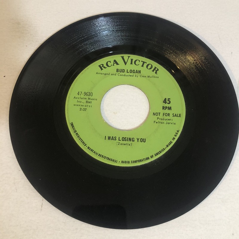 Bud Logan I Was Losing You Vintage 45 Vinyl Record RCA Records