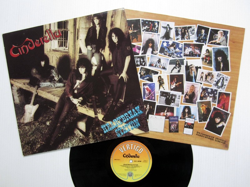 CINDERELLA Heartbreak Station LP Original 1990 Tom Keifer