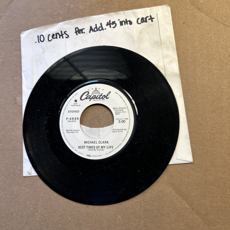 Michael Clark Best Times Of My Life Promo 1978 Capitol 45