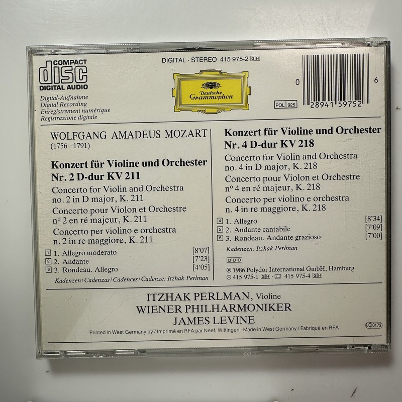 Violin Concertos Nos 2 & 4 CD Wolfgang Amadeus Mozart gallery