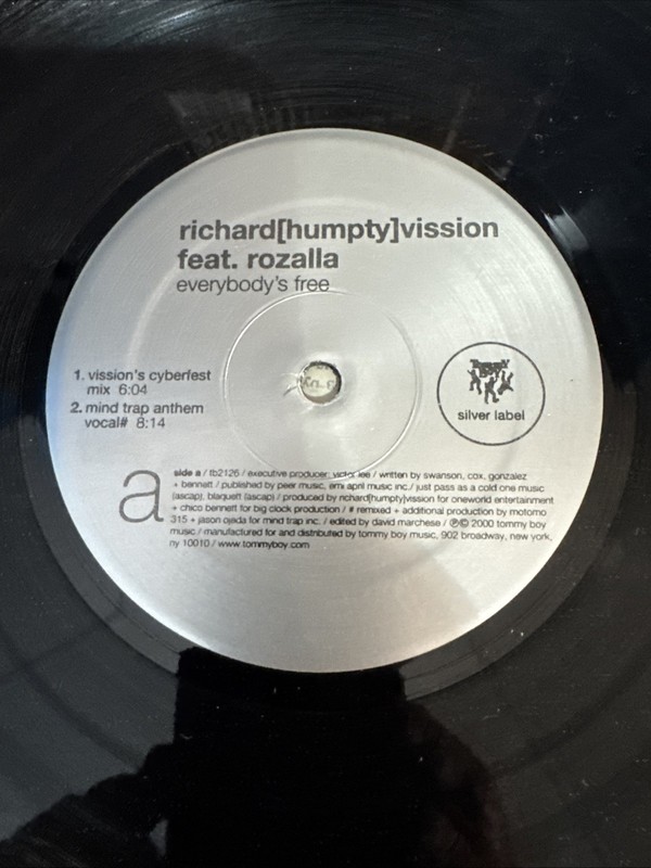Richard Humpty - Vission Rozalla Everybody's Free 12" Vinyl Single Record B6 VG+ gallery
