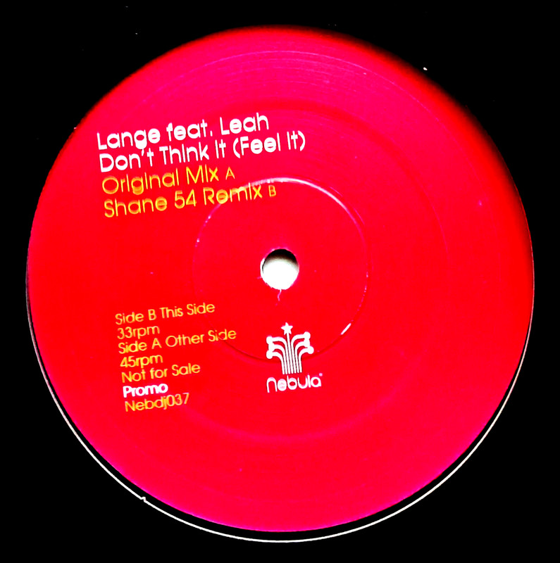 Vinyl Record – Lange Feat. Leah ‎– Don’t Think It (Feel It) – 12″ Promo UK 2003