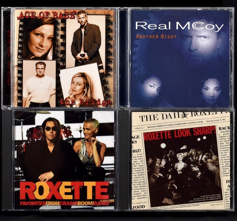 4 CD Lot 90’s Dance Pop Roxette Look Sharp Ace of Base Real McCoy Another Night