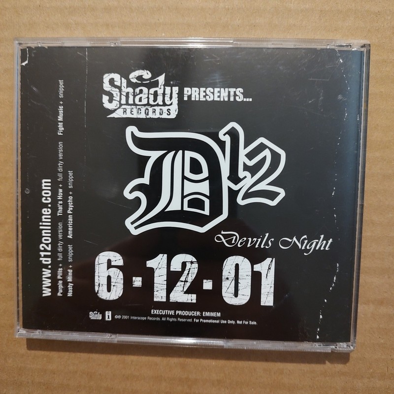 ORIGINAL D12 DEVIL'S NIGHT ADVANCE CD PROMO SHADY RECORDS EMINEM gallery