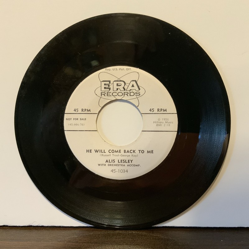 Alis Lesley – He Will Come Back To Me / Heartbreak Harry, Promo 7” 45rpm Record