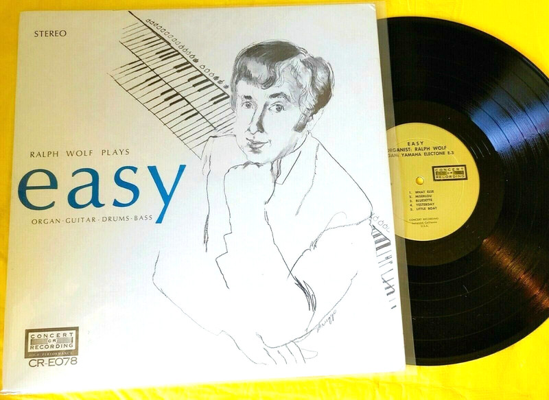 RALPH WOLF Plays Easy Organ Guitar Drums Bass LP Concert Recording YAMAHA E-3