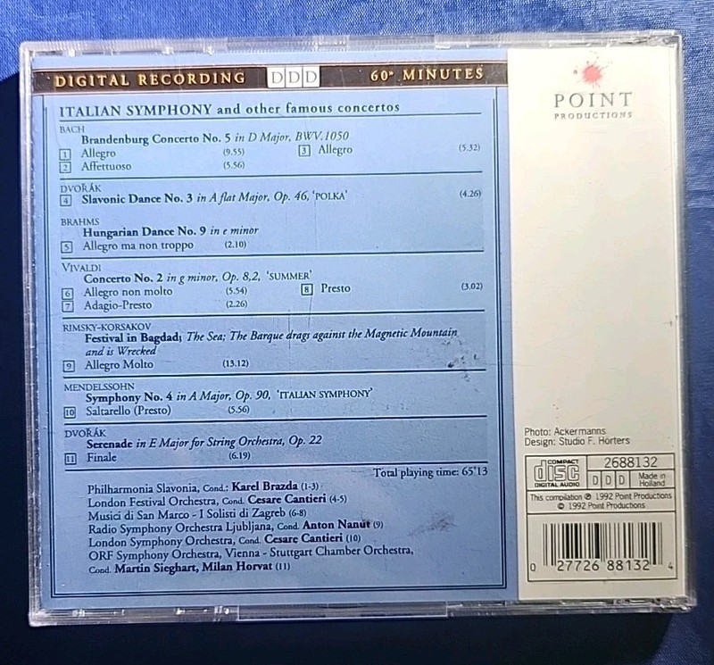 THE GREAT ITALIAN SYMPHONY AND OTHER FAMOUS CONCERTOS ( CD, 1992 ) gallery