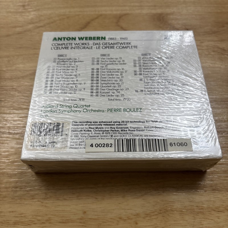Pierre Boulez: Webern - Complete Works Opp. 1-31 (CD, 1991, 3 Disc) New Sealed gallery