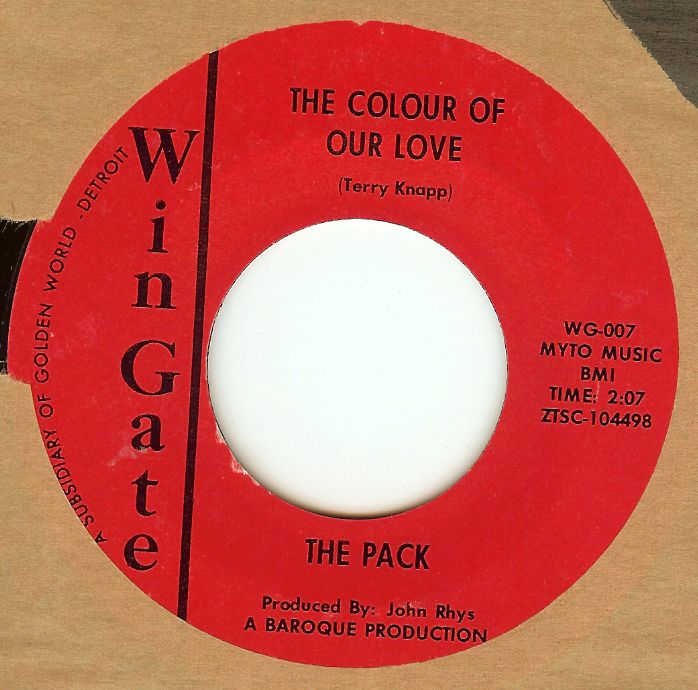 PACK:The Tears Come Rollin’ 2:35-Colour Of Our Love 2:07-U.S. 7″ Wingate WG- 007