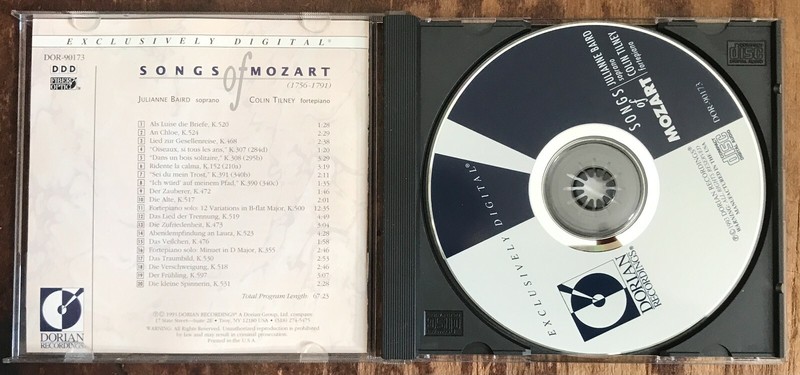 Julianne Baird Songs of Mozart Colin Tilney Edwin I. Lawrence w/Der Fruhling NM gallery