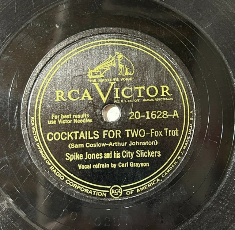 10″ 78 RPM-Spike Jones-Cocktails for Two/Leave the Dishes in the Sink/20-1628