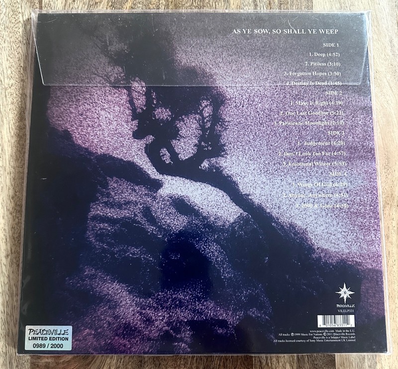 ANATHEMA - Judgement - LTD ED 989/2000 - WHITE VINYL LP PEACEVILLE *NEAR MINT* gallery