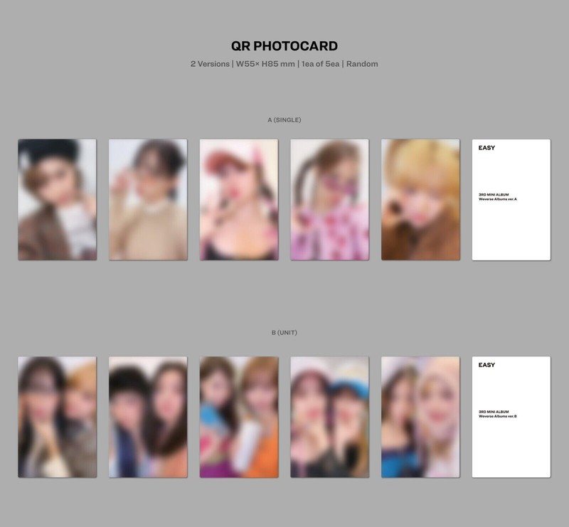 LE SSERAFIM 3rd Mini Album [EASY] Weverse Random Ver. QR Photocard + 20ea Card gallery