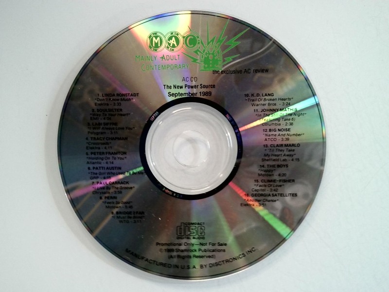 MAC Mainly Adult Contemporary The New Power Source CD Sep 1989 Promo Various