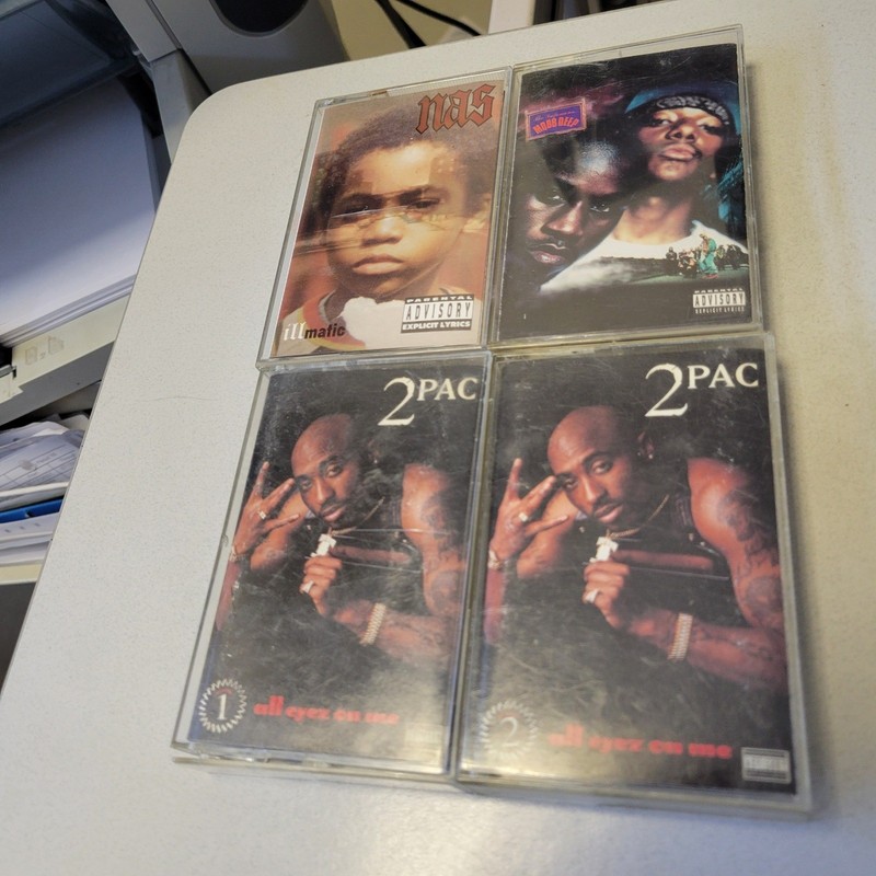 Nas Illmatic Mobb Deep The Infamous 2Pac All Eyez on Me 4 Cassette Tape Lot 90s