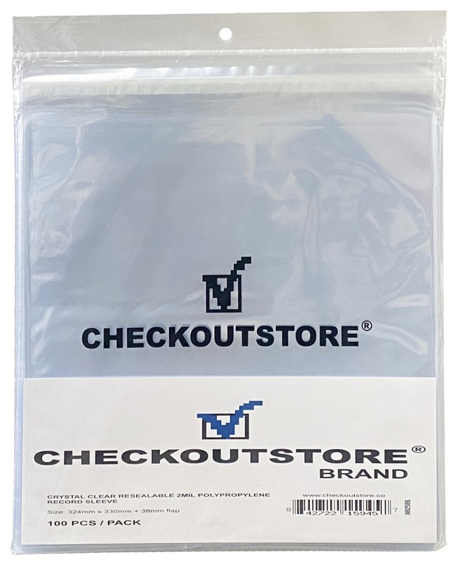 Crystal Clear Plastic OPP Sealable Flap 12″ Vinyl 33 RPM R (Outer Sleeves)