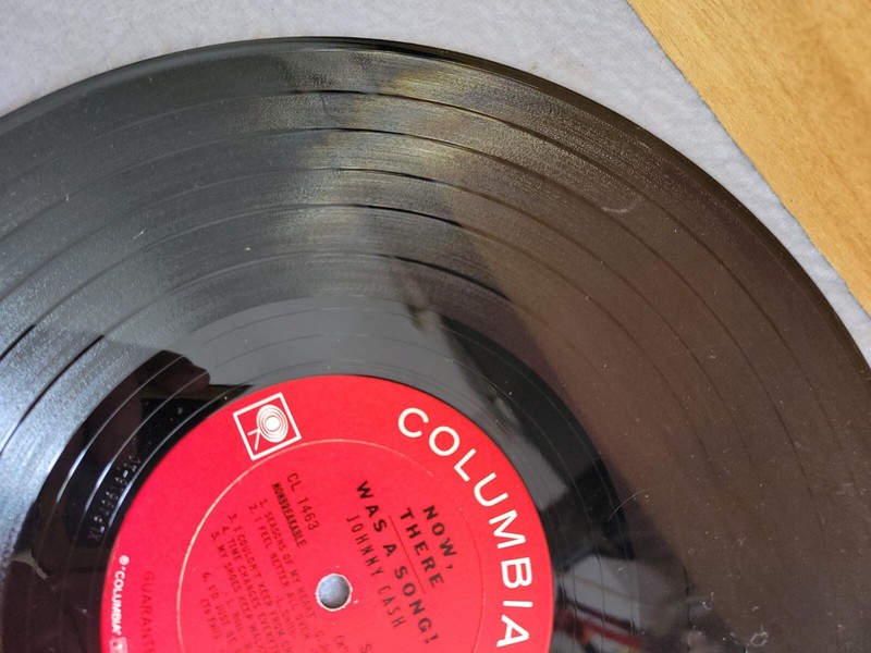JOHNNY CASH NOW THERE WAS A SONG COLUMBIA RECORDS CL 1463 VG+ ULTRASONIC CLEANED gallery