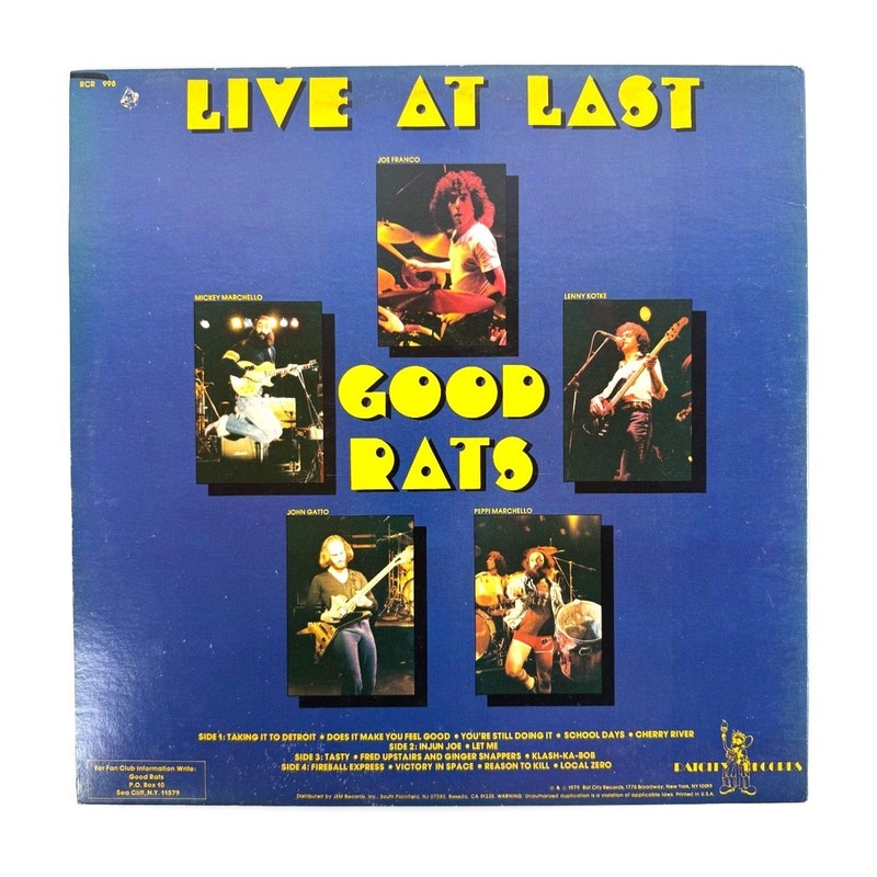 Good Rats - Live At Last 1979 Vinyl RCR-998 Gatefold Orig. Press Masterdisk VG+ gallery