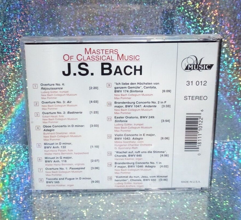 (2-608) "MASTERS OF CLASSICAL MUSIC, VOL. 2: J.S. BACH" CD / PRE-HEARD gallery